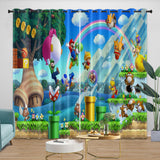 Load image into Gallery viewer, Super Mario Pattern Curtains Blackout Kids Room Window Drapes