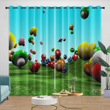 Load image into Gallery viewer, Super Mario Pattern Curtains Blackout Kids Room Window Drapes