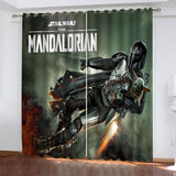 Load image into Gallery viewer, The Mandalorian Yoda Curtains Pattern Blackout Window Drapes