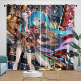 Charger l&#39;image dans la visionneuse de la galerie, Vocaloid Miku Hatsune Curtains Blackout Window Drapes