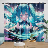 Charger l&#39;image dans la visionneuse de la galerie, Vocaloid Miku Hatsune Curtains Blackout Window Drapes