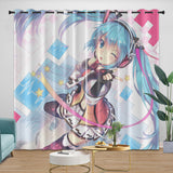 Charger l&#39;image dans la visionneuse de la galerie, Vocaloid Miku Hatsune Curtains Blackout Window Drapes