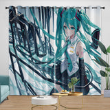 Charger l&#39;image dans la visionneuse de la galerie, Vocaloid Miku Hatsune Curtains Blackout Window Drapes