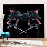 Load image into Gallery viewer, 2 Panels Attack on Titan Curtains Cosplay Blackout Window Drapes