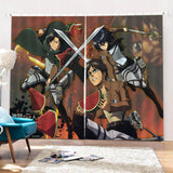 Load image into Gallery viewer, 2 Panels Attack on Titan Curtains Cosplay Blackout Window Drapes