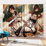 Load image into Gallery viewer, 2 Panels Attack on Titan Curtains Cosplay Blackout Window Drapes