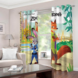 Charger l&#39;image dans la visionneuse de la galerie, 2 panneaux Zootopia rideaux occultants rideaux de fenêtre pour la décoration de la chambre
