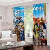 Charger l&#39;image dans la visionneuse de la galerie, 2 panneaux Zootopia rideaux occultants rideaux de fenêtre pour la décoration de la chambre