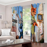 Charger l&#39;image dans la visionneuse de la galerie, 2 panneaux Zootopia rideaux occultants rideaux de fenêtre pour la décoration de la chambre