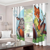 Charger l&#39;image dans la visionneuse de la galerie, 2 panneaux Zootopia rideaux occultants rideaux de fenêtre pour la décoration de la chambre