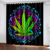 Load image into Gallery viewer, 420 weed plant Pattern Curtains Blackout Window Treatments Drapes