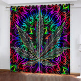 Load image into Gallery viewer, 420 weed plant Pattern Curtains Blackout Window Treatments Drapes