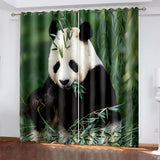 Load image into Gallery viewer, Animal Panda Curtains Pattern Blackout Window Drapes