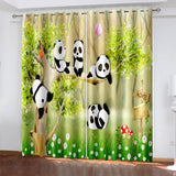 Load image into Gallery viewer, Animal Panda Curtains Pattern Blackout Window Drapes