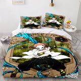 Charger l&#39;image dans la visionneuse de la galerie, Anime Demon Slayer Cosplay Bedding Set UK Quilt Duvet Covers Bed Sets