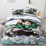 Charger l&#39;image dans la visionneuse de la galerie, Anime Demon Slayer Cosplay UK Bedding Set Quilt Duvet Cover Bed Sets