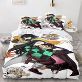 Charger l&#39;image dans la visionneuse de la galerie, Anime Demon Slayer Cosplay UK Bedding Set Quilt Duvet Cover Bed Sets