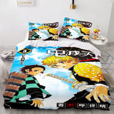 Charger l&#39;image dans la visionneuse de la galerie, Anime Demon Slayer Cosplay UK Bedding Set Quilt Duvet Cover Bed Sets