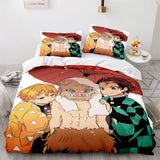 Charger l&#39;image dans la visionneuse de la galerie, Anime Demon Slayer Cosplay UK Bedding Set Quilt Duvet Cover Bed Sets