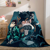 Charger l&#39;image dans la visionneuse de la galerie, Anime Demon Slayer Flannel Fleece Blanket Cosplay Wrap Nap Quilt Blanket