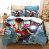 Charger l&#39;image dans la visionneuse de la galerie, Ensemble de literie Avengers Iron Man Captain America Housse de couette