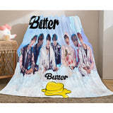 Load image into Gallery viewer, BTS Butter Bangtan Boys Dunelm Bedding Blanket Flannel Fleece Blanket