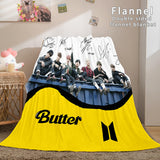 Load image into Gallery viewer, BTS Butter Bangtan Boys Flannel Fleece Blanket Cosplay Dunelm Bedding