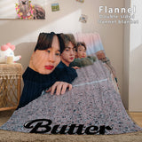 Load image into Gallery viewer, BTS Butter Bangtan Boys Flannel Fleece Blanket Dunelm Bedding Blanket