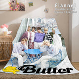 Load image into Gallery viewer, BTS Butter Bangtan Boys Flannel Fleece Blanket Dunelm Bedding Blanket