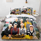 Charger l&#39;image dans la visionneuse de la galerie, Ensemble de literie douce BTS Butter Cosplay Housse de couette Ensembles de draps de lit