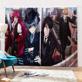 Charger l&#39;image dans la visionneuse de la galerie, Black Butler Rideaux Cosplay Blackout Fenêtre Rideaux Chambre Décoration