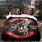 Load image into Gallery viewer, Caferacer Pattern Bedding Set Quilt Cover Without Filler