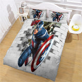 Charger l&#39;image dans la visionneuse de la galerie, Ensemble de literie Captain America Quilt Cosplay Housse de couette Ensembles de draps