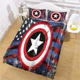 Charger l&#39;image dans la visionneuse de la galerie, Ensemble de literie Captain America Quilt Cosplay Housse de couette Ensembles de draps