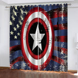 Load image into Gallery viewer, Captain America Curtains Cosplay Blackout Window Drapes Room Decoration