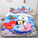 Charger l&#39;image dans la visionneuse de la galerie, Cartoon BT21 BTS Beurre Ensemble de Literie Couette Housse de Couette Ensembles de Literie