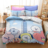 Charger l&#39;image dans la visionneuse de la galerie, Cartoon BT21 Cosplay Bedding Set Quilt Duvet Cover