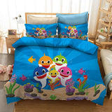 Load image into Gallery viewer, Cartoon Baby Shark Kids Bedding Set Quilt Duvet Cover