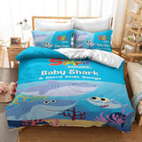 Charger l&#39;image dans la visionneuse de la galerie, Ensemble de literie pour enfants Baby Shark Ensembles de lit avec housse de couette