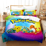Charger l&#39;image dans la visionneuse de la galerie, Dessin animé Pokemon Pikachu Cosplay UK ensemble de literie housse de couette ensembles de lit