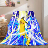 Load image into Gallery viewer, Cartoon Pokemon Pikachu Flannel Fleece Blanket Throw Cosplay Blanket