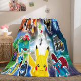 Load image into Gallery viewer, Cartoon Pokemon Pikachu Flannel Fleece Blanket Throw Cosplay Blanket