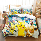 Charger l&#39;image dans la visionneuse de la galerie, Dessin animé Pokemon Pikachu UK Parure de lit Housse de couette Ensembles de lit