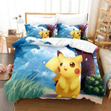 Charger l&#39;image dans la visionneuse de la galerie, Dessin animé Pokemon Pikachu UK Parure de lit Housse de couette Ensembles de lit