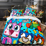 Charger l&#39;image dans la visionneuse de la galerie, Cartoon Unikitty Ensemble de literie Quilt Housse de couette Ensembles de literie pour enfants