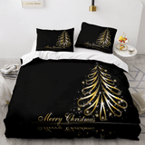 Load image into Gallery viewer, Merry Christmas Pattern Bedding Set Quilt Cover Without Filler