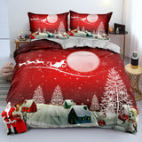 Load image into Gallery viewer, Christmas Snowman Pattern Bedding Sets Quilt Cover Without Filler