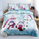 Load image into Gallery viewer, Christmas Snowman Pattern Bedding Sets Quilt Cover Without Filler