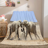 Load image into Gallery viewer, Cute Elephant Soft Flannel Fleece Blanket Dunelm Bedding Blanket