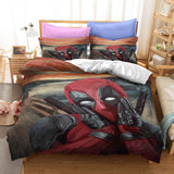 Load image into Gallery viewer, Deadpool Pattern Cosplay Bedding Set Quilt Quilt Cover